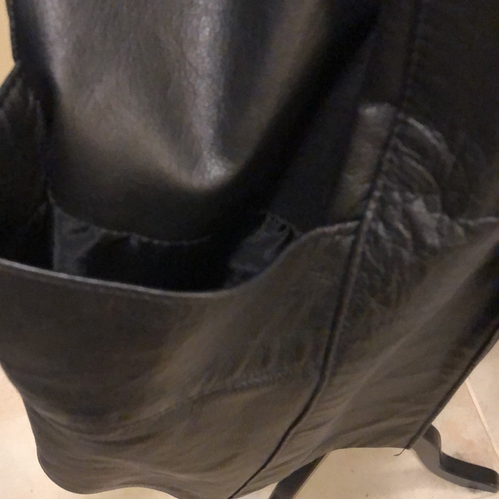 Parody Vintage Leather Unconstructed Open Jacket, shoulder pads, deep pockets - Picture 2 of 13